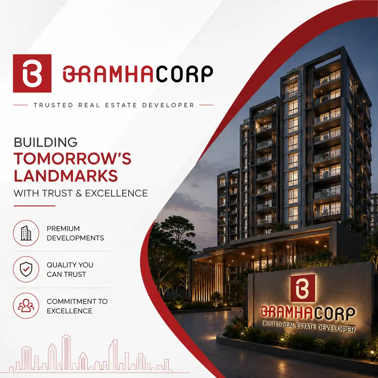 BramhaCorp logo trusted real estate developer Pune