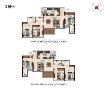 Casagrand Roman Town 3 BHK floor plan