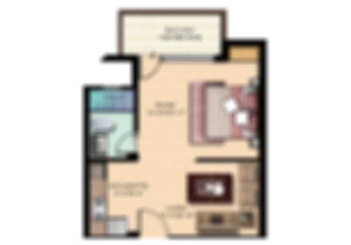2 BHK Floor Plan