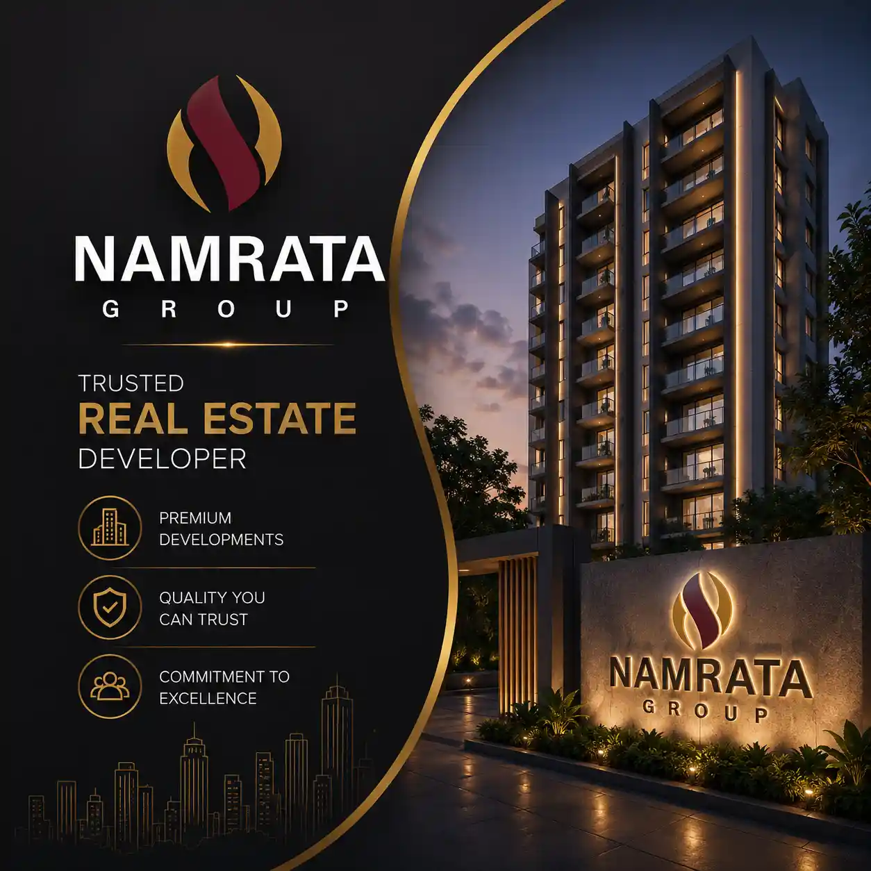 Namrata Group logo trusted real estate developer Pune