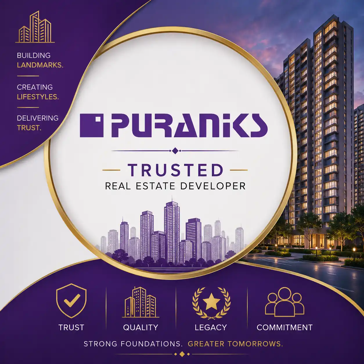 Puranik logo trusted real estate developer Pune