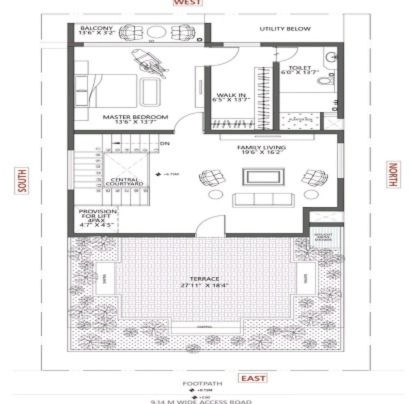 Corner apartment layout plan at SK Fortune Neptune