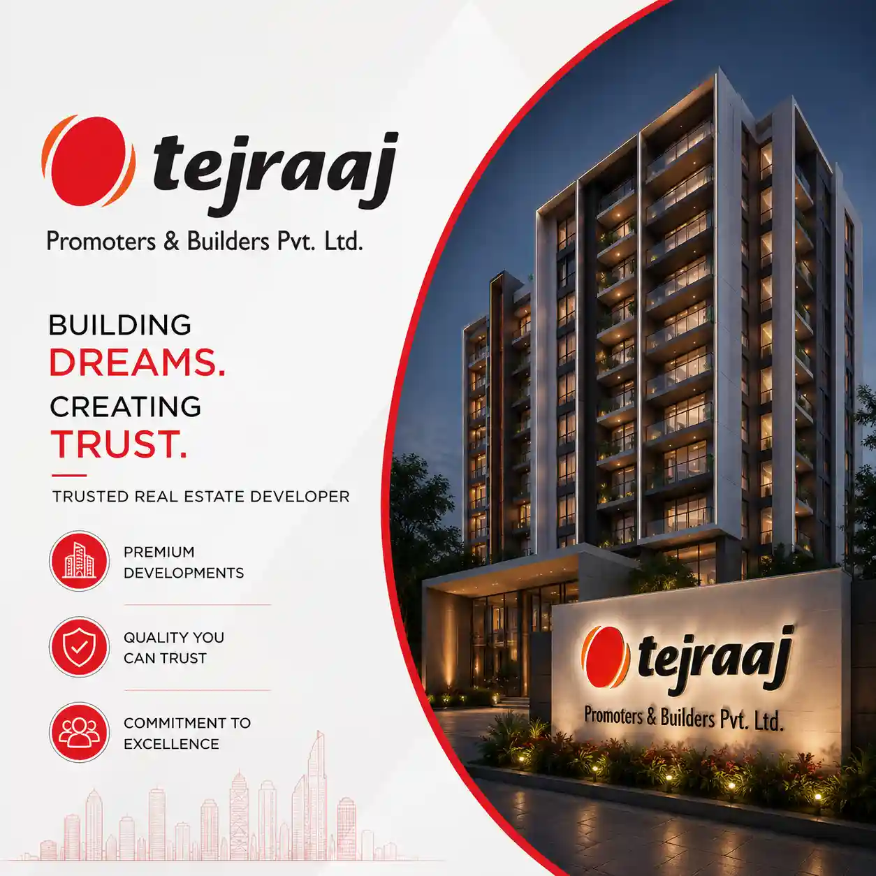 Tejraj logo trusted real estate developer Pune