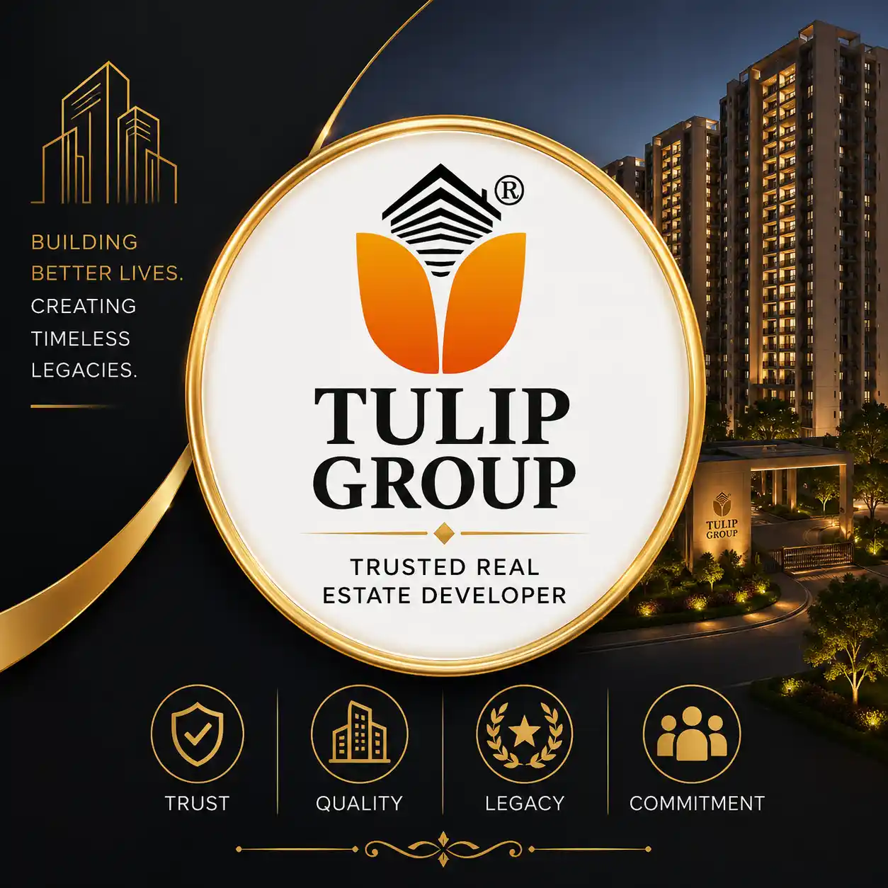 Tulip logo trusted real estate developer Pune